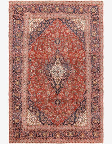 9' 4 x 14' 1 Hand Knotted Mashad Persian Wool Rug