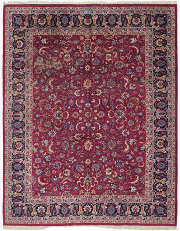 10' x 12' 8 Hand Knotted Mashad Persian Wool Rug