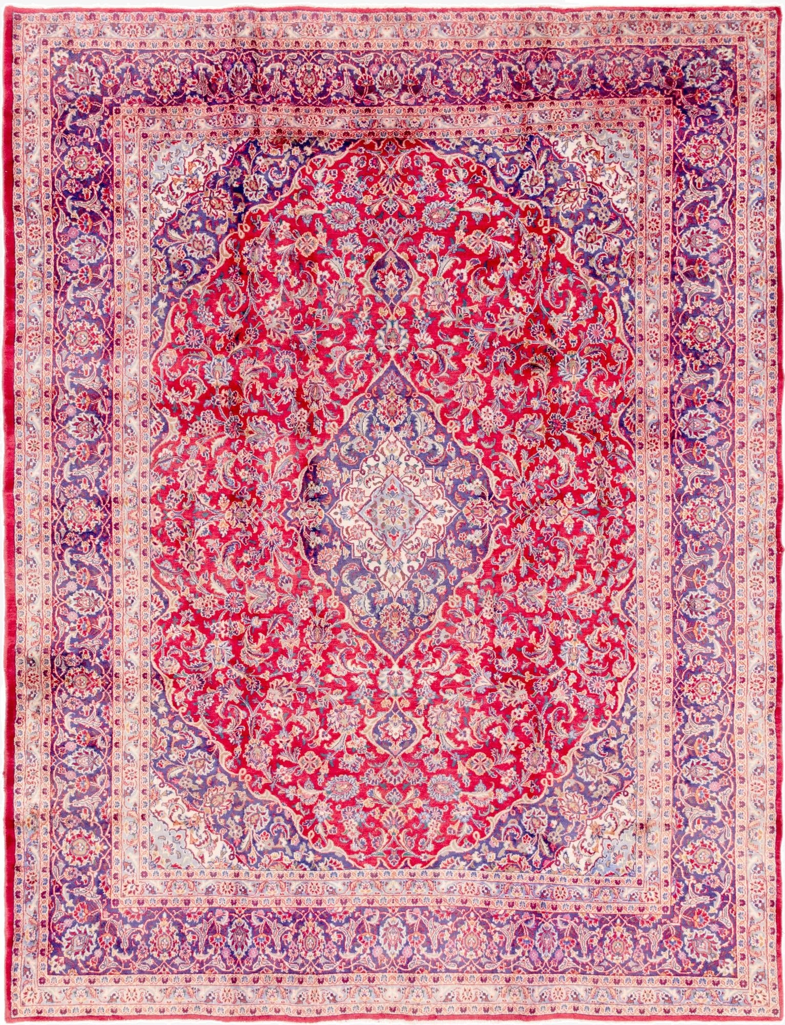 9' 10 x 12' 7  Hand Knotted Mashad Persian Wool Rug