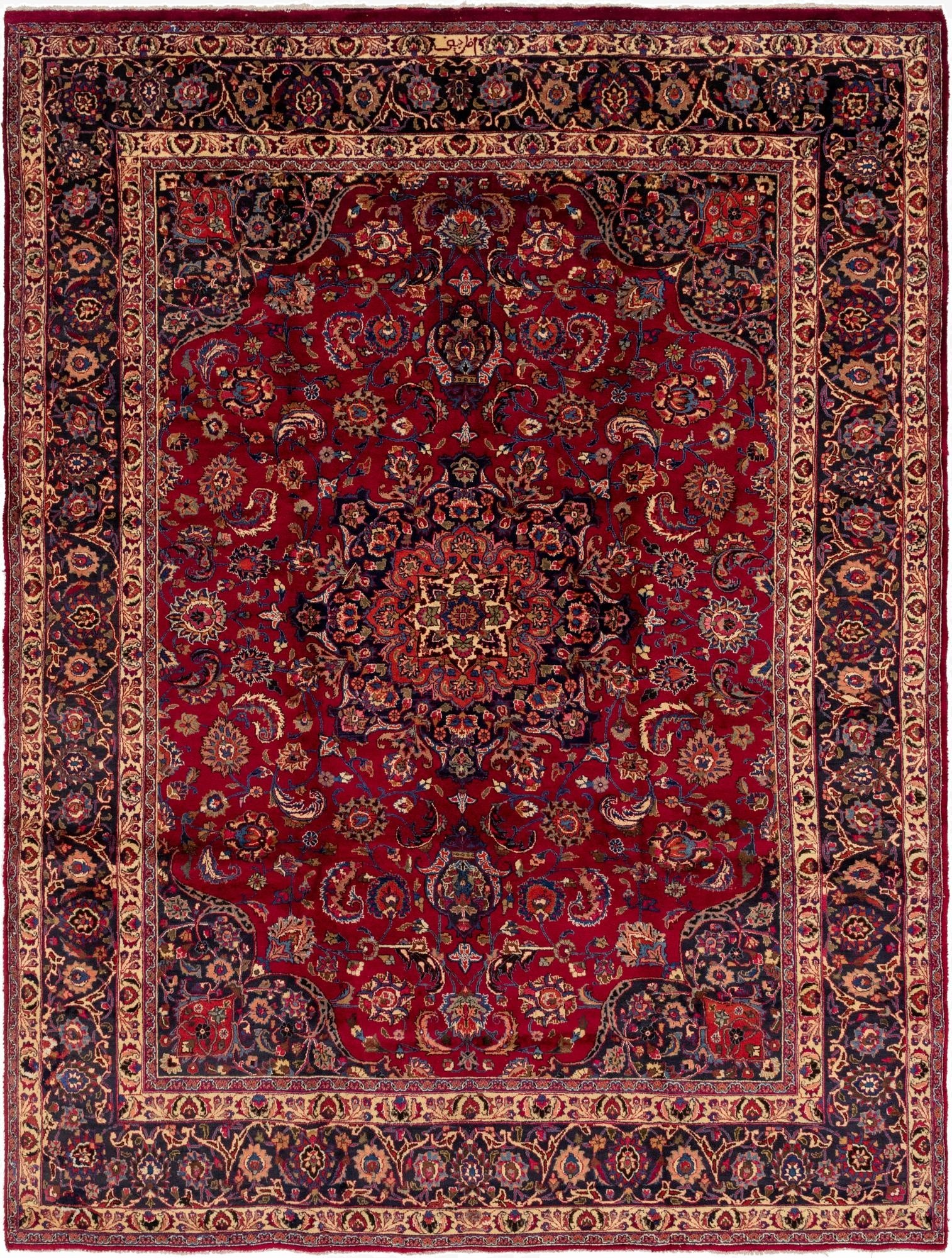 9' 10 x 13'  Hand Knotted Mashad Persian Wool Rug