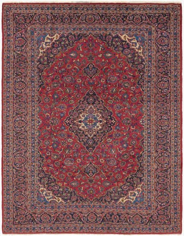 10' x 13' Hand Knotted Mashad Persian Wool Rug