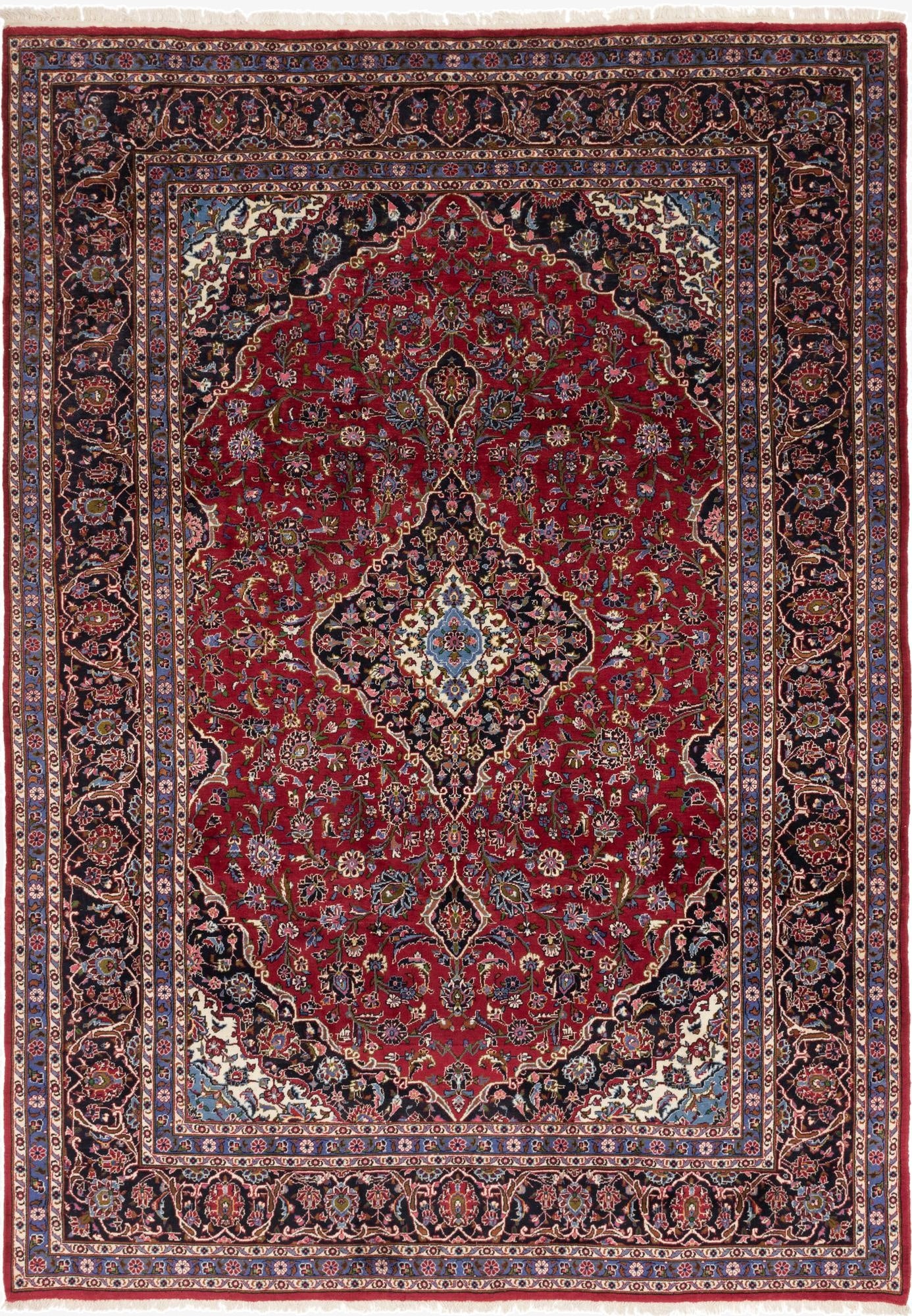 9' 7 x 13' 4  Hand Knotted Mashad Persian Wool Rug