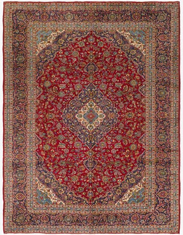 9' 8 x 12' 8 Hand Knotted Mashad Persian Wool Rug