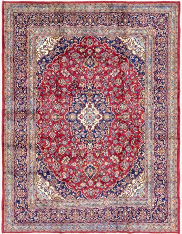 9' 8 x 12' 9 Hand Knotted Mashad Persian Wool Rug