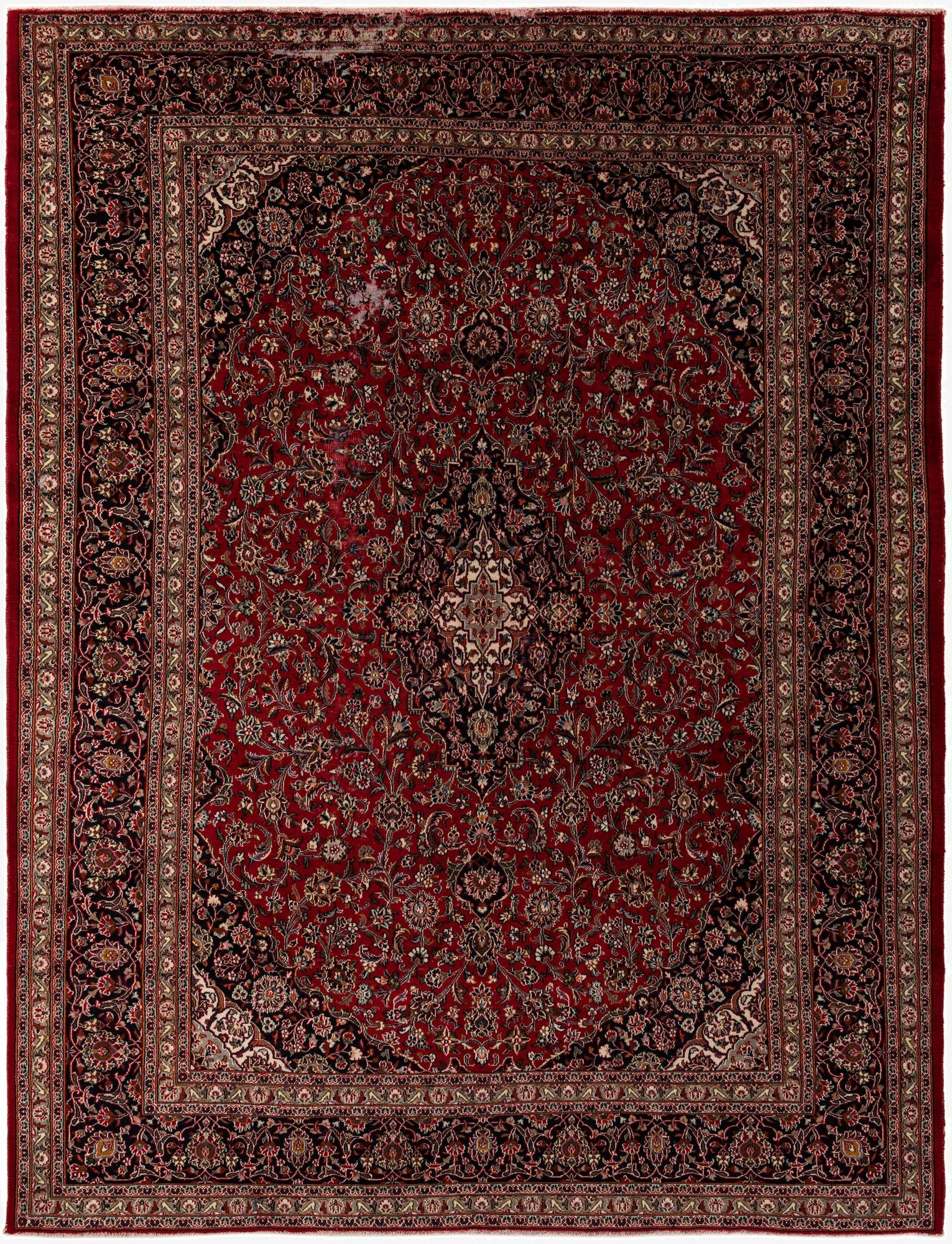 9' 7 x 12' 7  Hand Knotted Mashad Persian Wool Rug