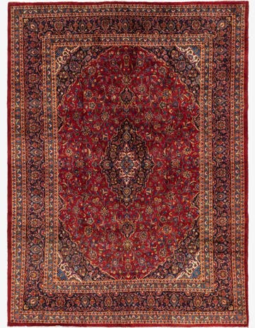 9' 7 x 13' Hand Knotted Mashad Persian Wool Rug
