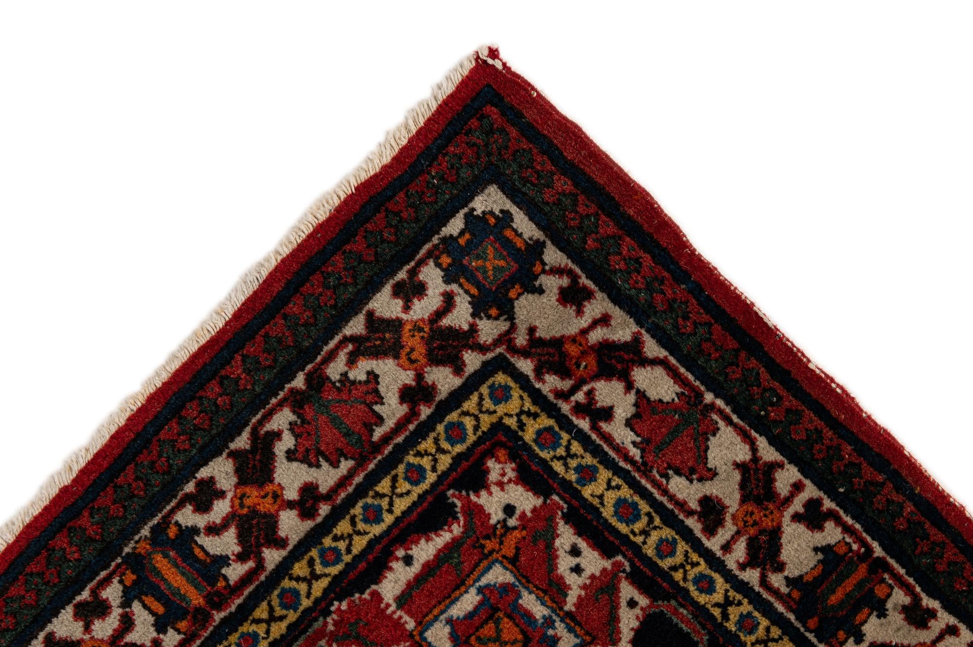 7' 10 x 11' 4 Hand Knotted Maymeh Persian Wool Rug