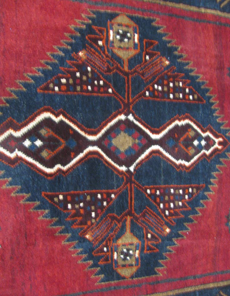 Detail image of 4' 1 x 5' 6 Hand Knotted Mazlaghan Persian Wool Rug