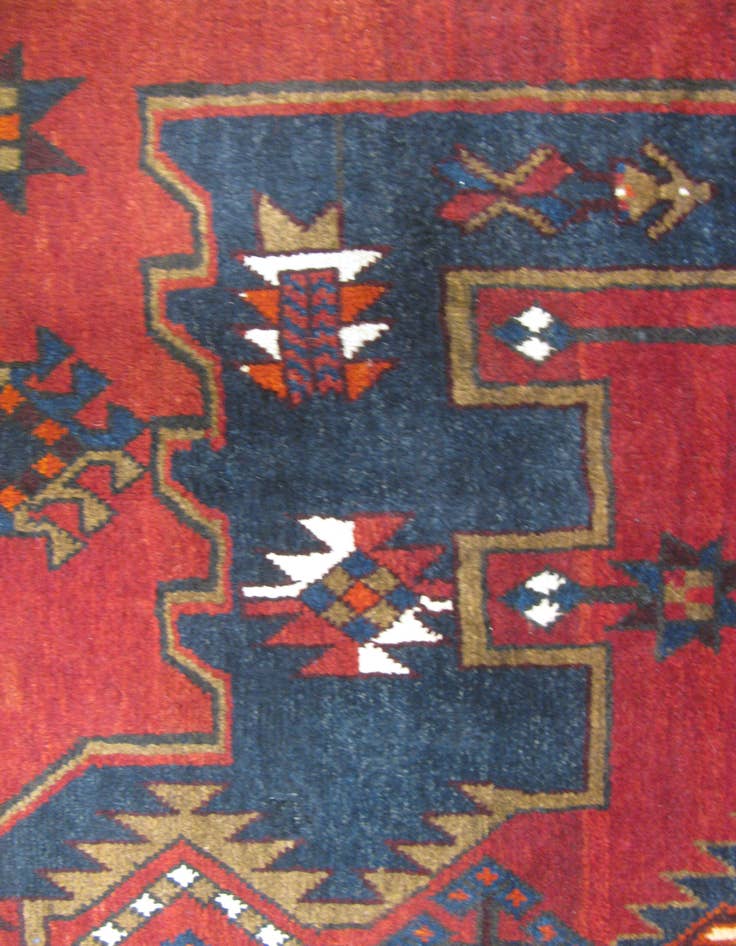 Detail image of 4' 1 x 5' 6 Hand Knotted Mazlaghan Persian Wool Rug