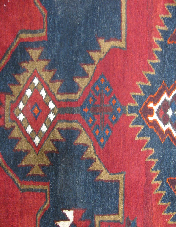 Detail image of 4' 1 x 5' 6 Hand Knotted Mazlaghan Persian Wool Rug