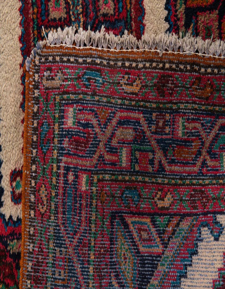 Detail image of 2' 9 x 4' 5  Hand Knotted Mazlaghan Persian Wool Rug