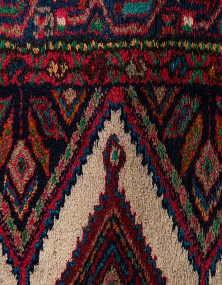 Detail image of 2' 9 x 4' 5  Hand Knotted Mazlaghan Persian Wool Rug