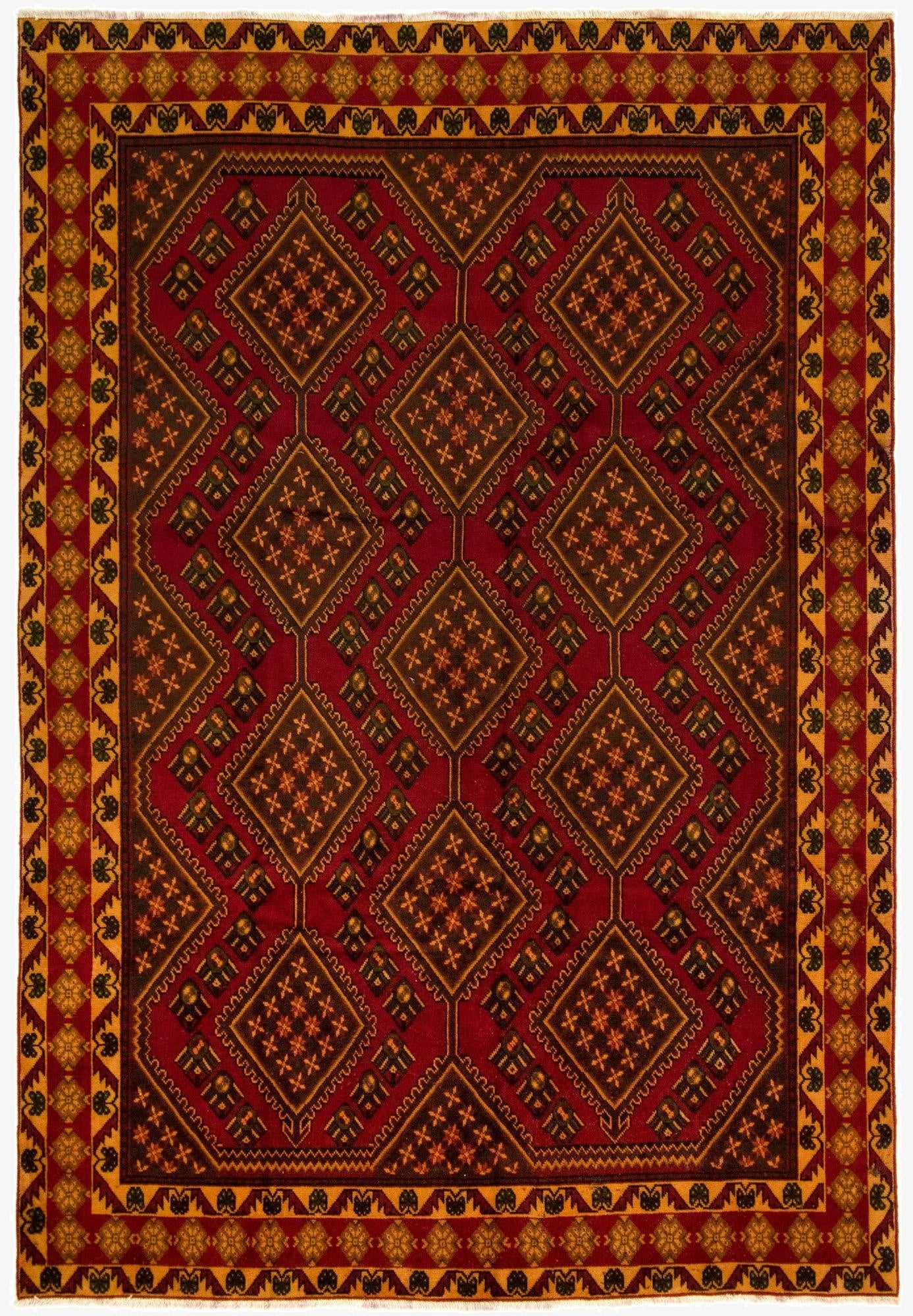 6' 2 x 9' 4  Hand Knotted Mehraban Persian Wool Rug