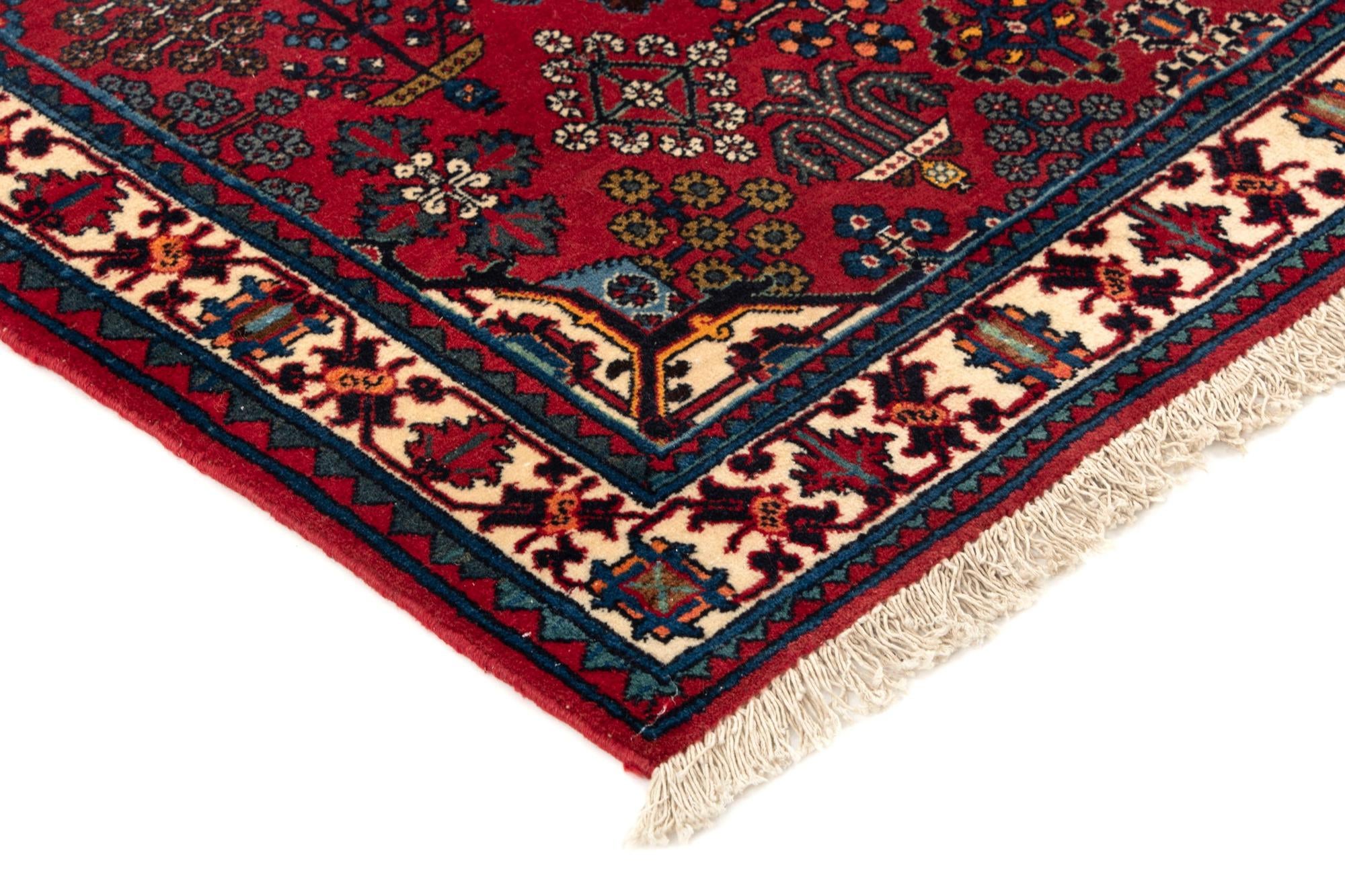 3' 7 x 6' 2 Hand Knotted Meimeh Persian Wool Rug
