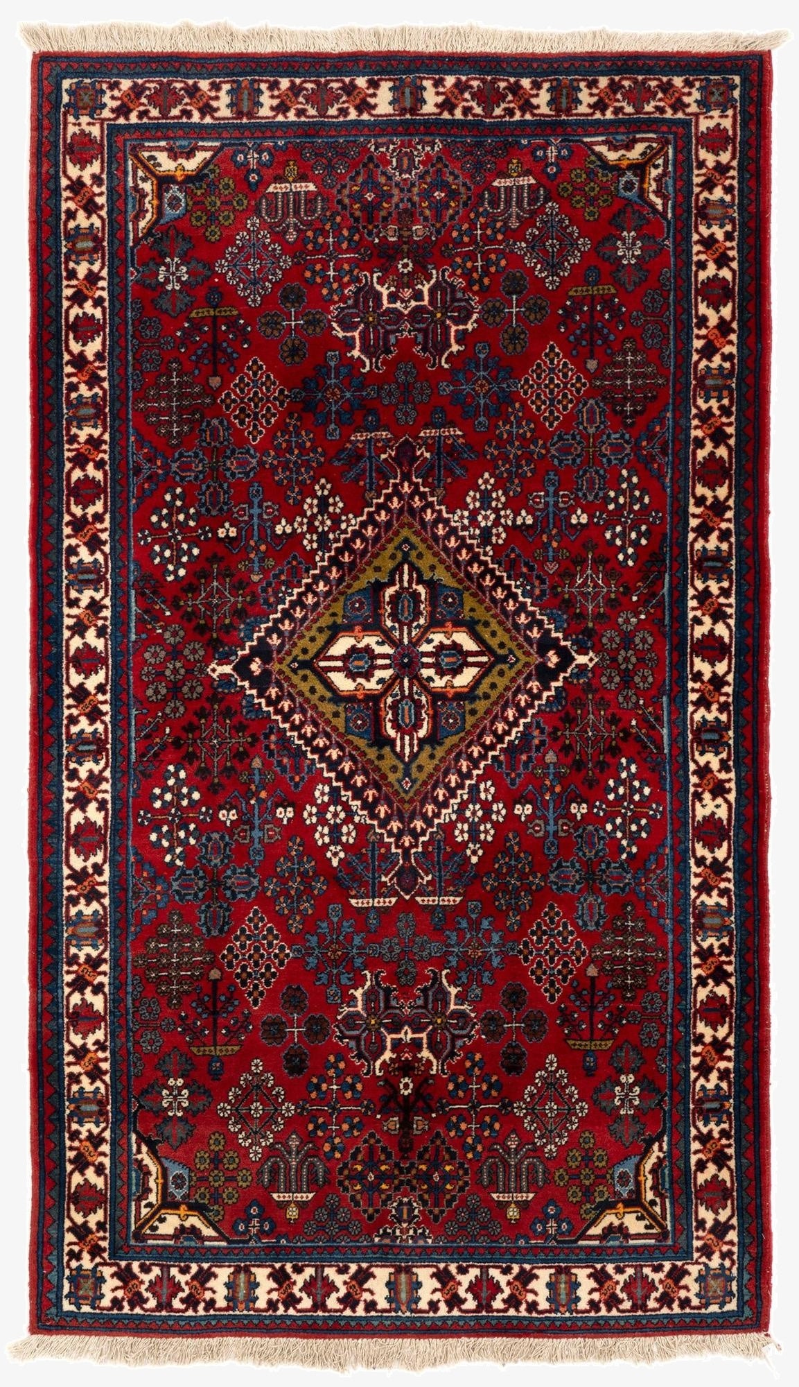 3' 7 x 6' 2  Hand Knotted Meimeh Persian Wool Rug
