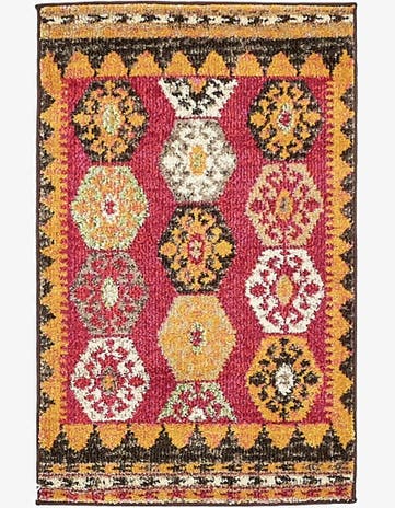 Red Washable Mesa Rug