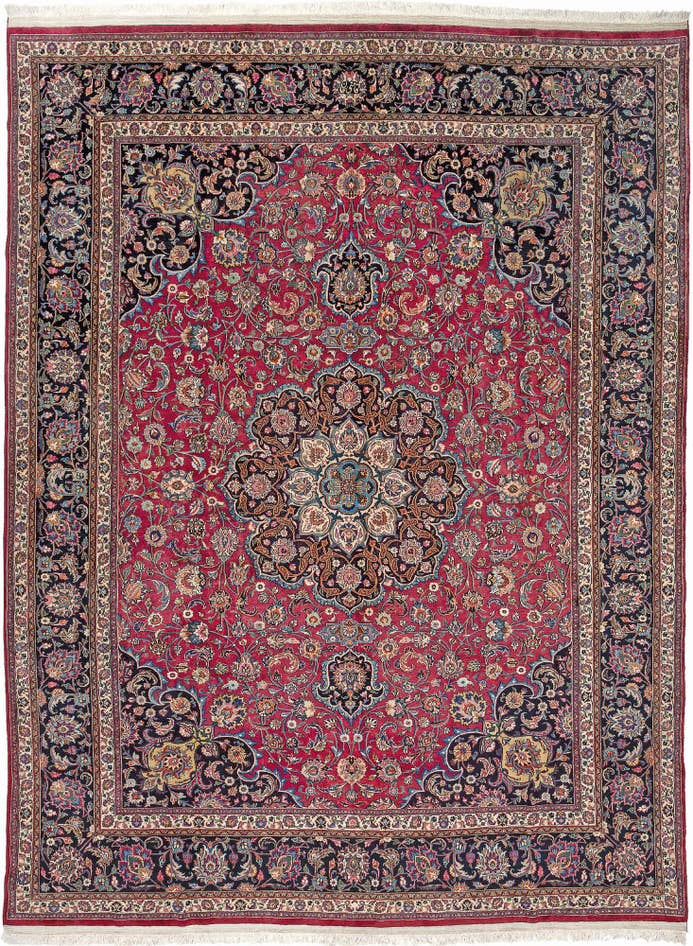 Detail image of 9' 8 x 12' 6 Meshed with Silk Rug