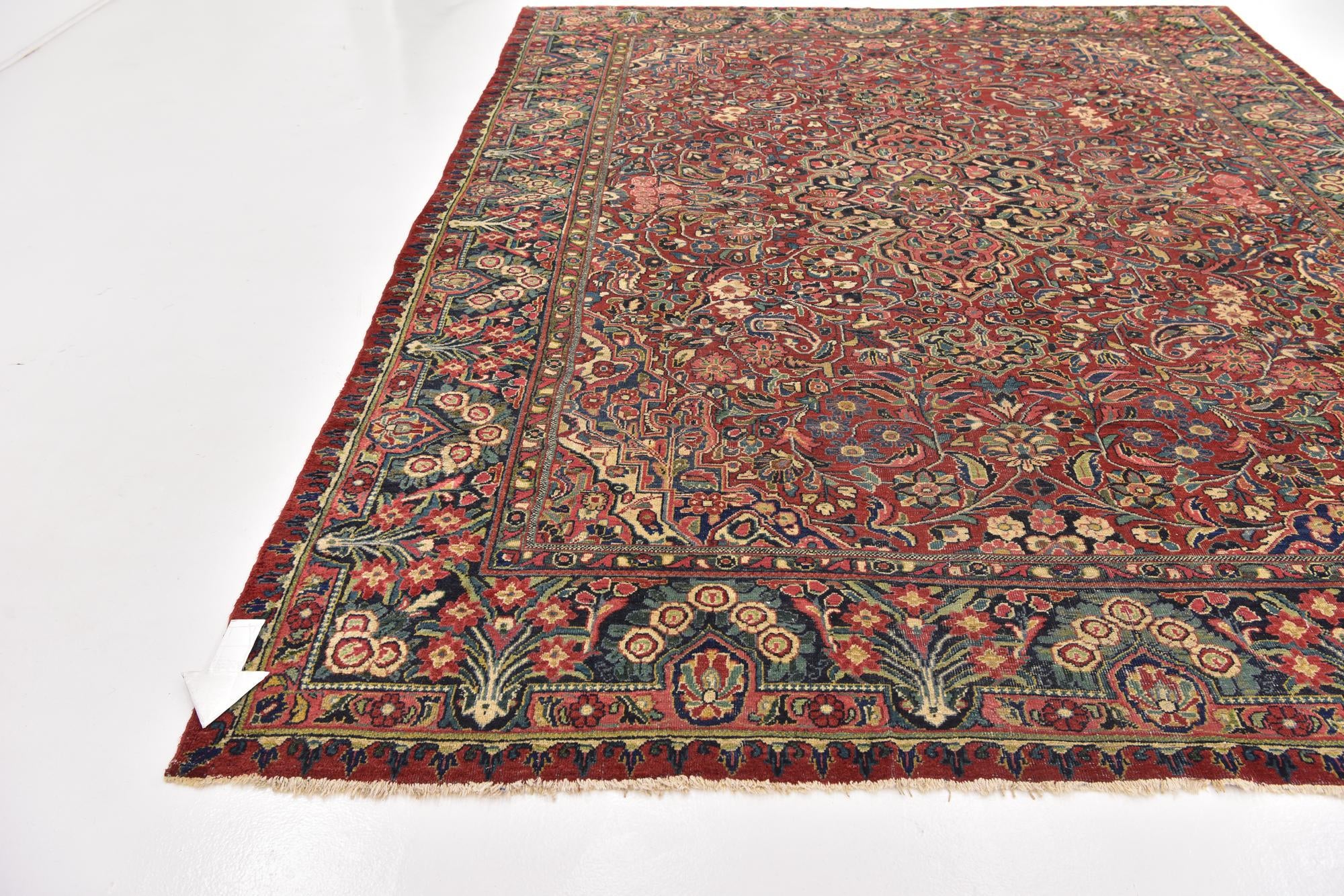 10' 3 x 14' Hand Knotted Meshkabad Persian Wool Rug