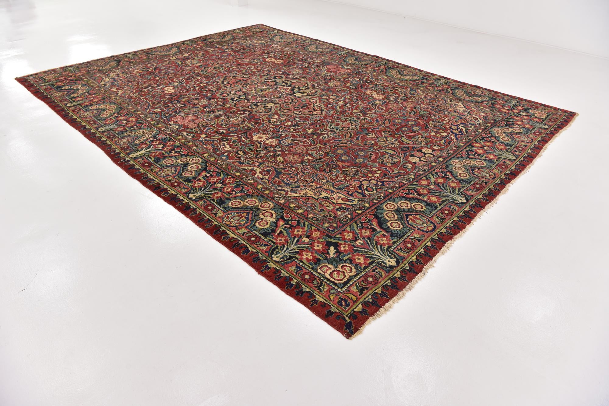 10' 3 x 14' Hand Knotted Meshkabad Persian Wool Rug