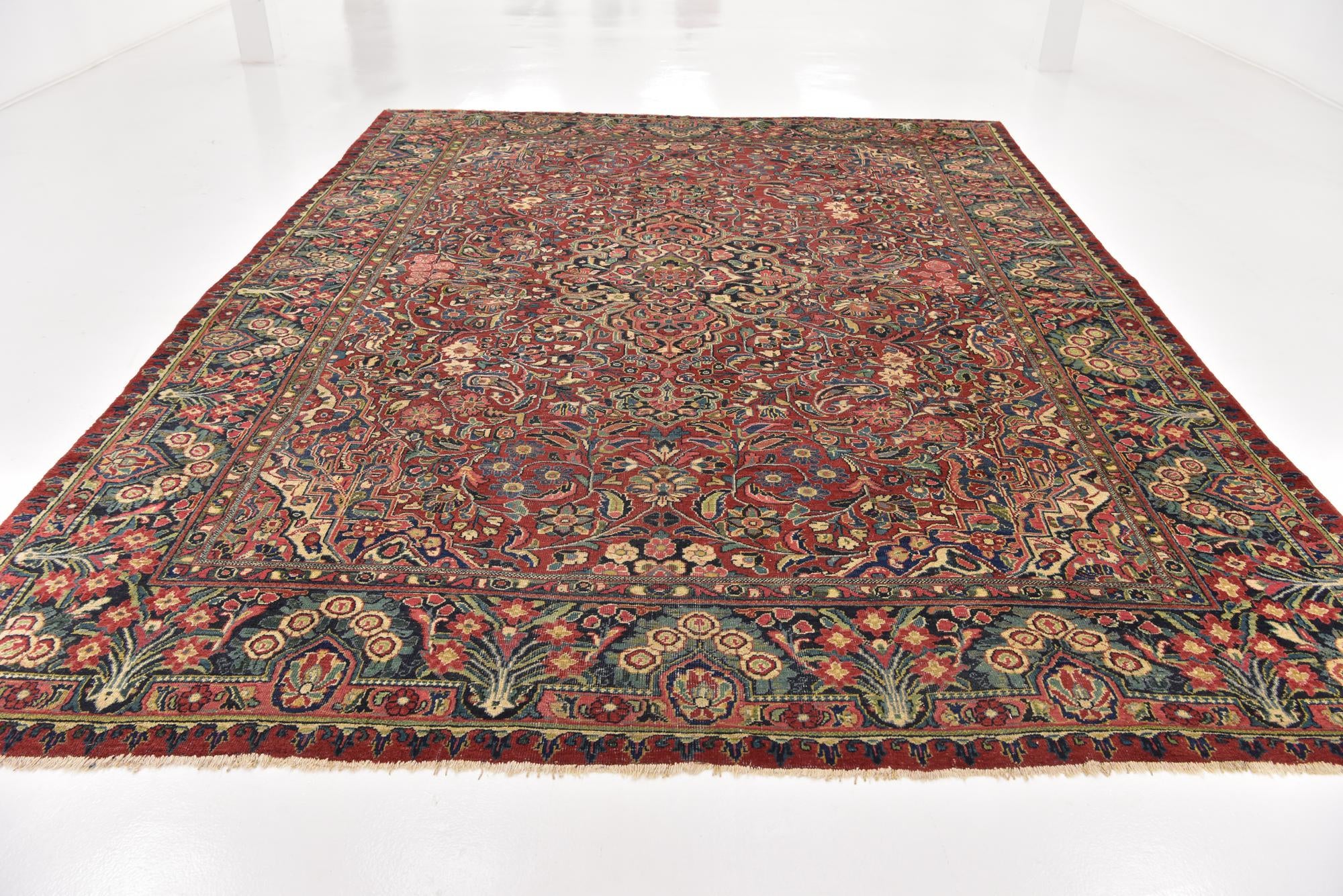 10' 3 x 14' Hand Knotted Meshkabad Persian Wool Rug