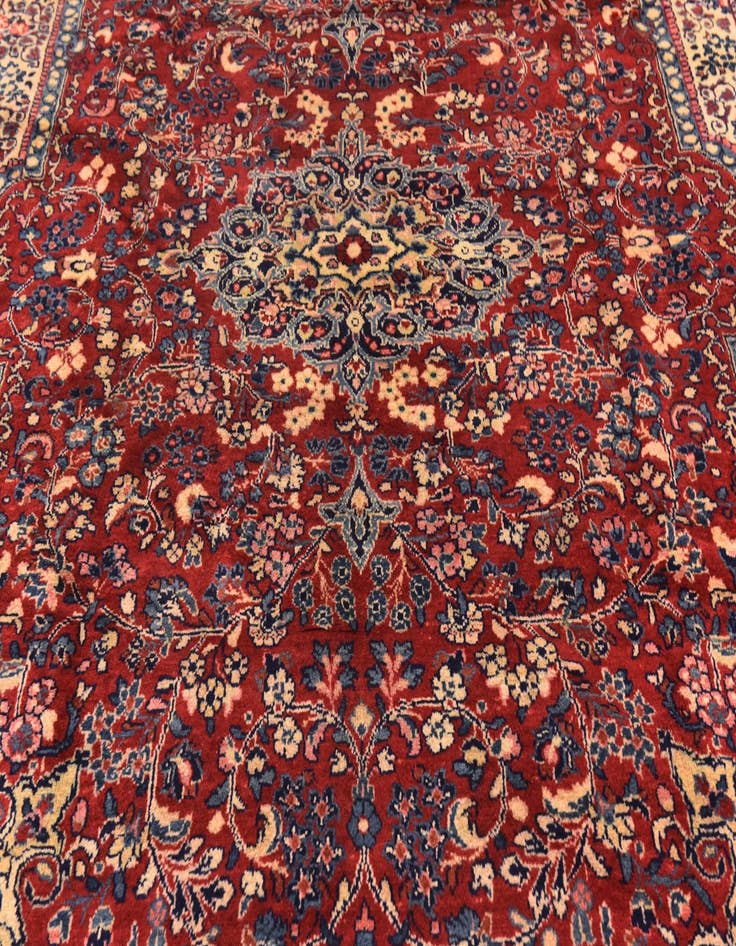 Detail image of 10' x 13' 7 Hand Knotted Meshkabad Persian Wool Rug