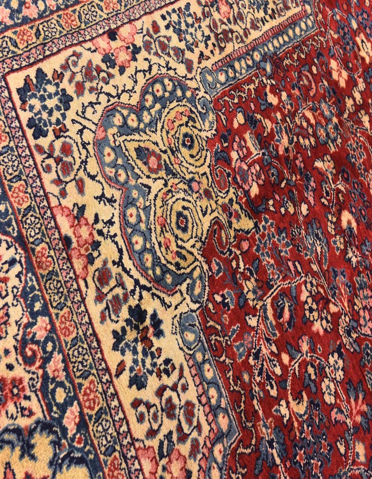 Detail image of 10' x 13' 7 Hand Knotted Meshkabad Persian Wool Rug