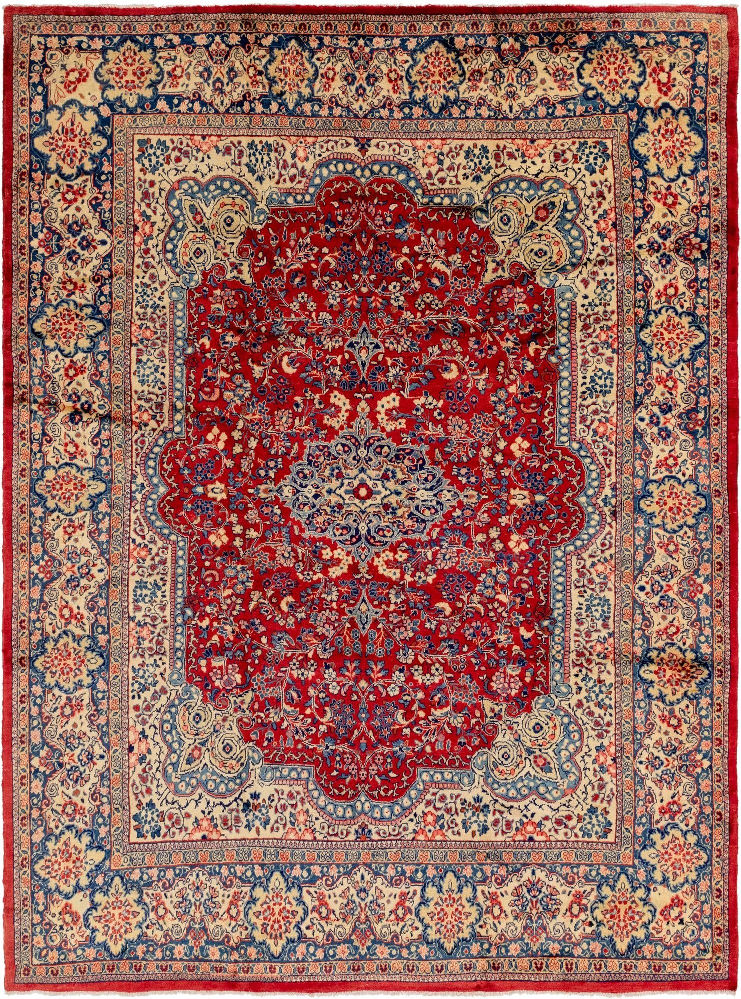 10' x 13' 7 Hand Knotted Meshkabad Persian Wool Rug