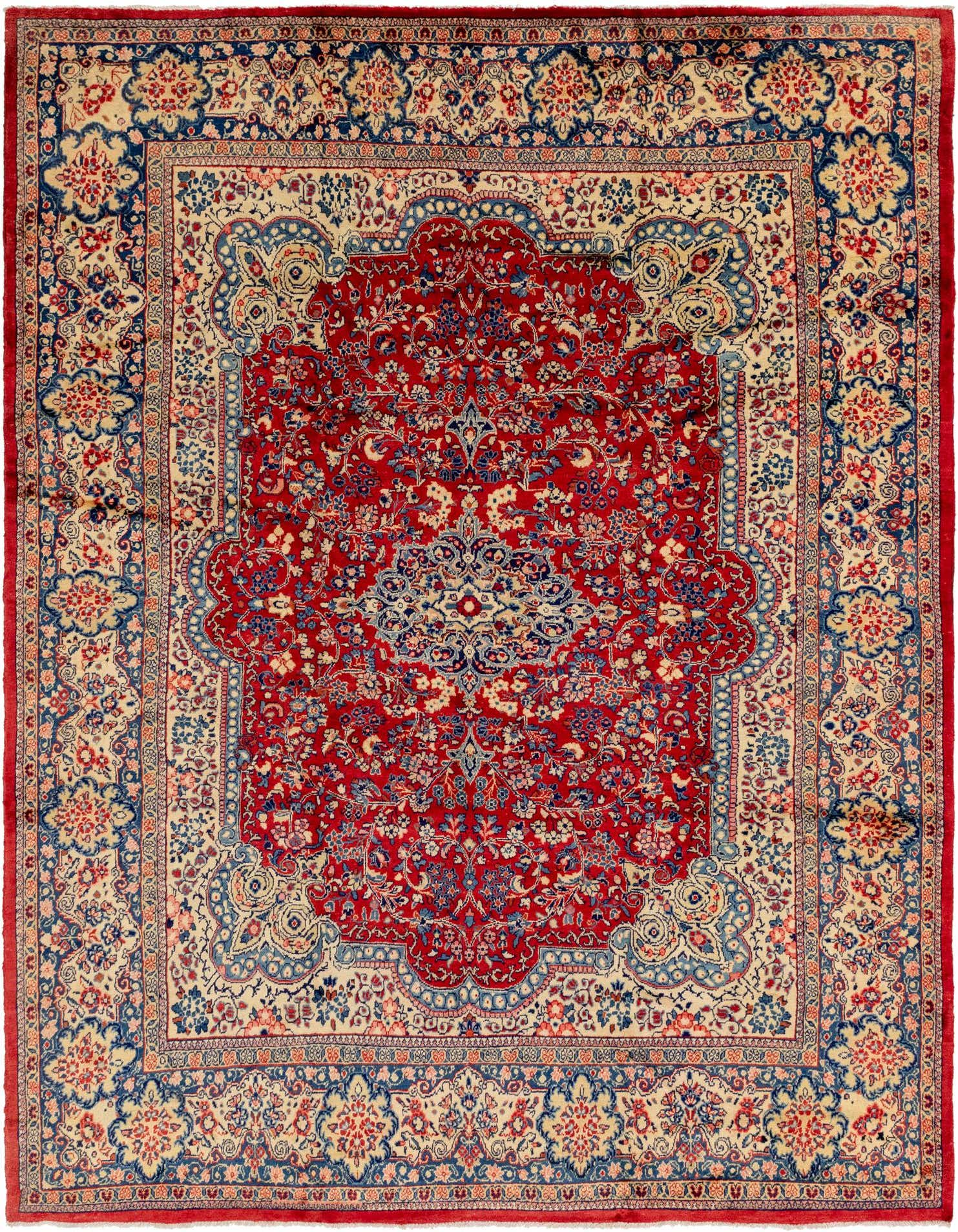 10' x 13' 7 Hand Knotted Meshkabad Persian Wool Rug