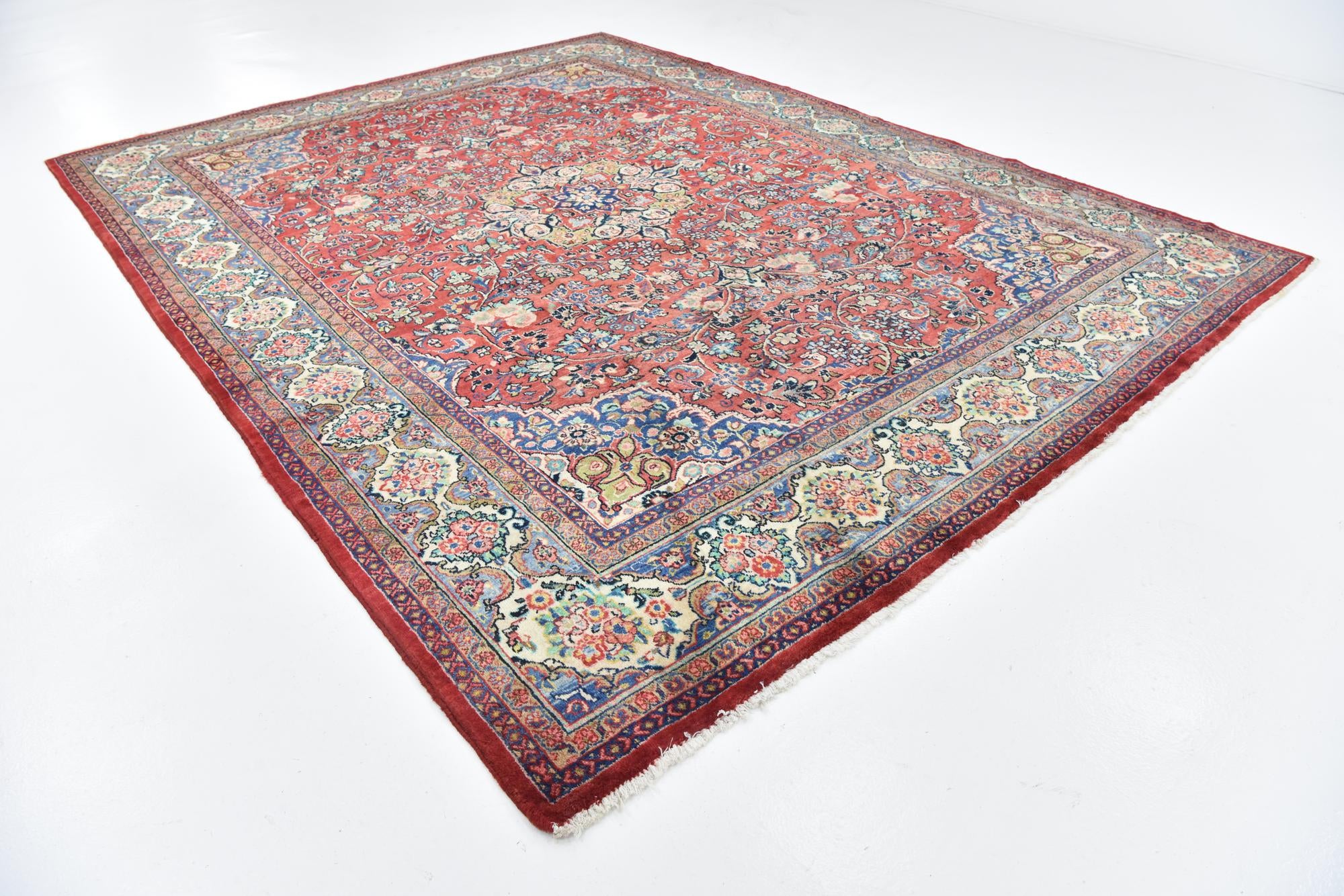 9' 9 x 13' Hand Knotted Meshkabad Persian Wool Rug