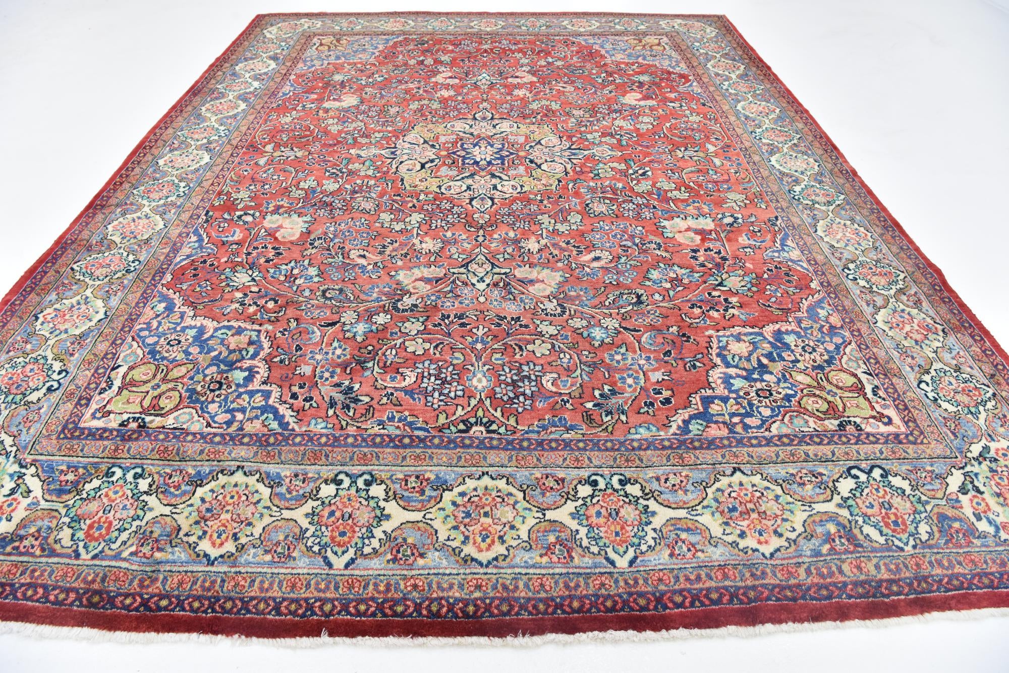 9' 9 x 13' Hand Knotted Meshkabad Persian Wool Rug