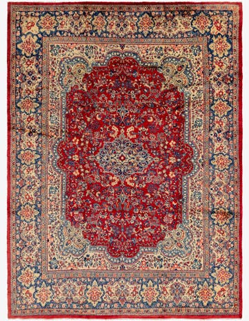 10' x 13' 7 Hand Knotted Meshkabad Persian Wool Rug