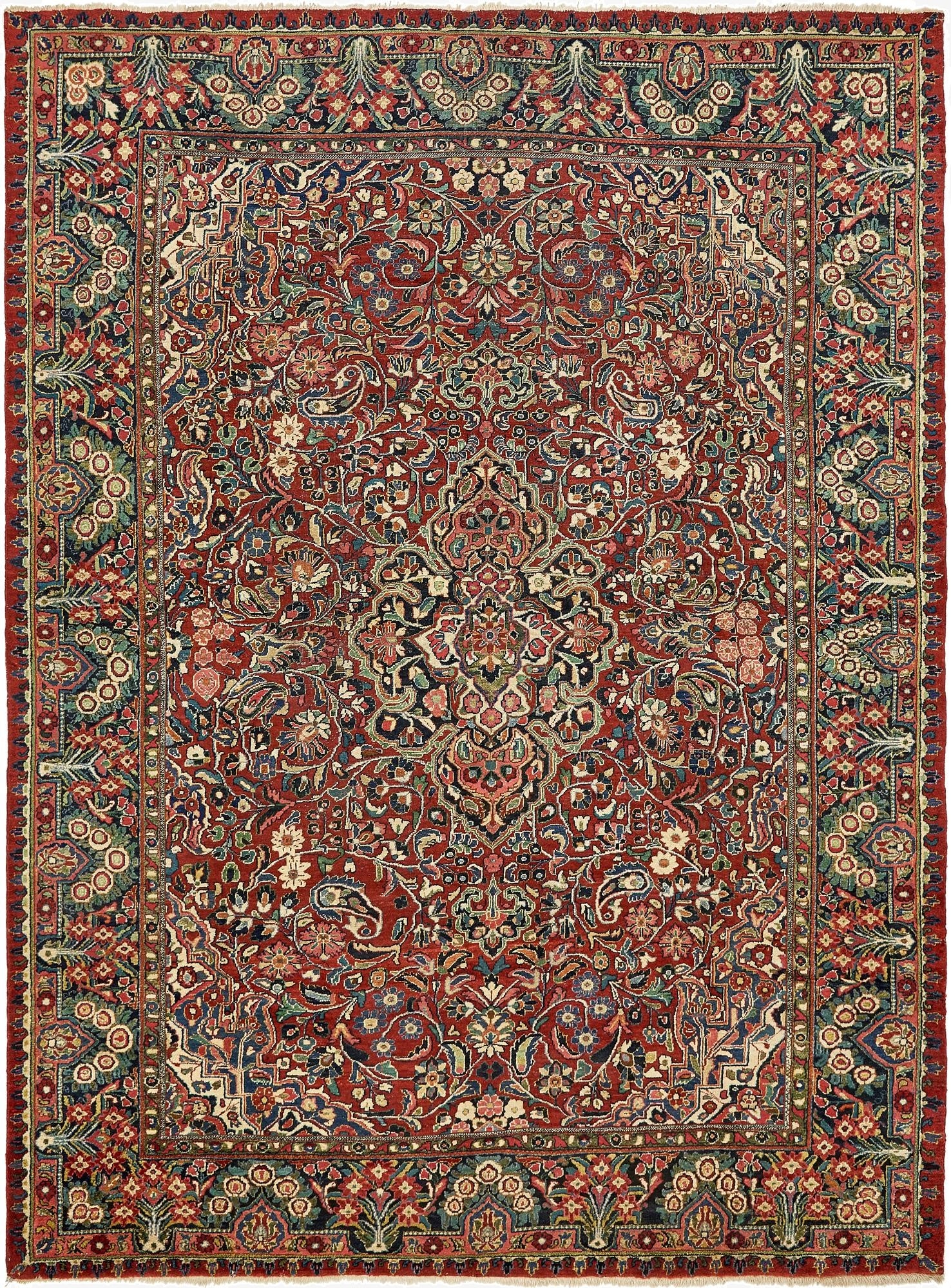 10' 3 x 14'  Hand Knotted Meshkabad Persian Wool Rug