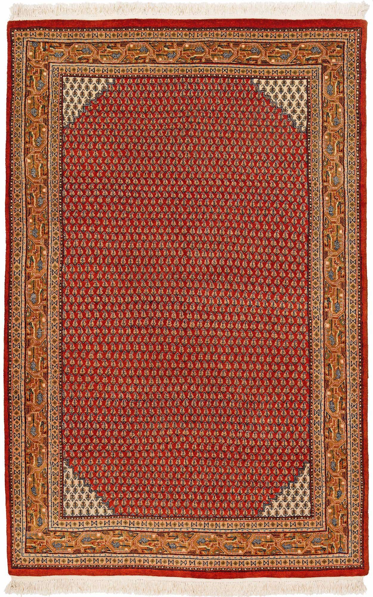 4' 3 x 6' 7 Hand Knotted Mir Oriental Wool Rug