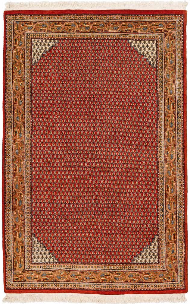 4' 3 x 6' 7 Hand Knotted Mir Oriental Wool Rug