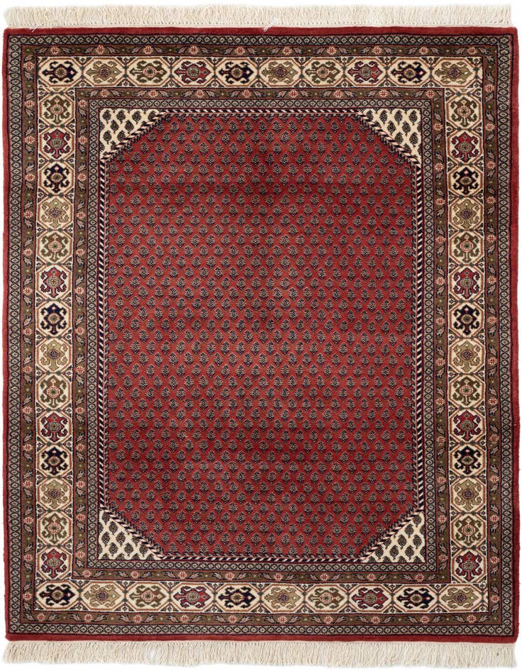 Detail image of 4' x 5' 10 Hand Knotted Mir Oriental Wool Rug