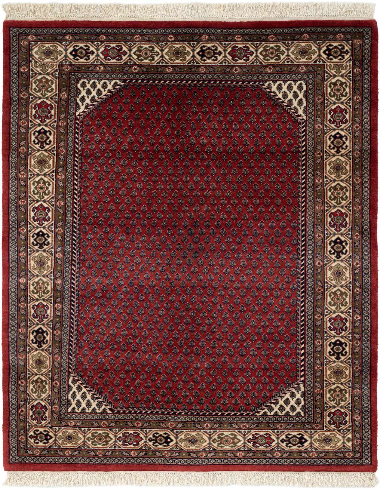 4' x 6' Hand Knotted Mir Oriental Wool Rug