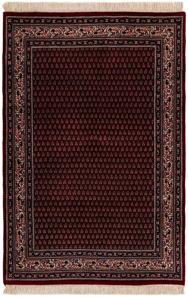 Detail image of 3' 11 x 5' 10 Hand Knotted Mir Wool Rug