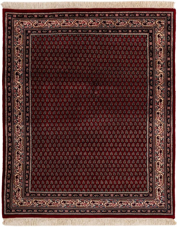 Detail image of 3' 11 x 5' 8 Hand Knotted Mir Wool Rug