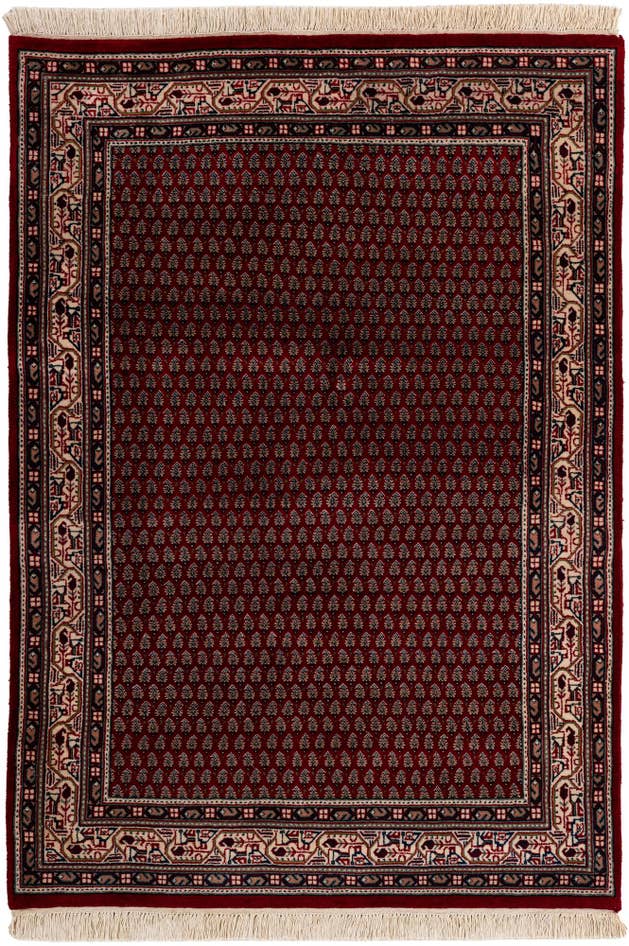 Detail image of 3' 11 x 5' 8 Hand Knotted Mir Wool Rug