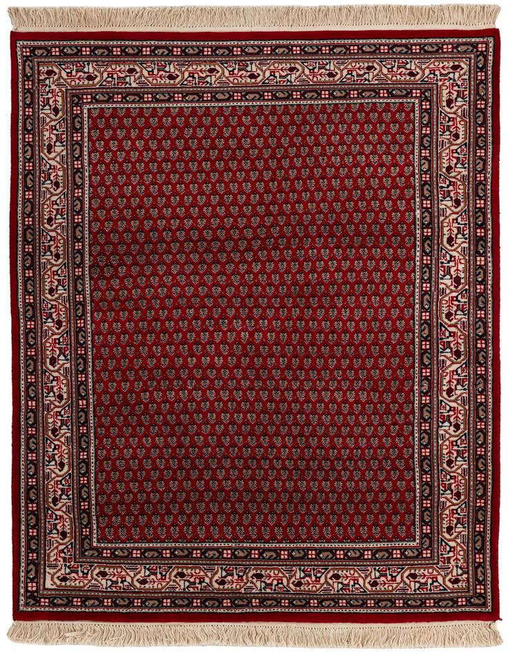 Detail image of 4' x 5' 10 Hand Knotted Mir Wool Rug
