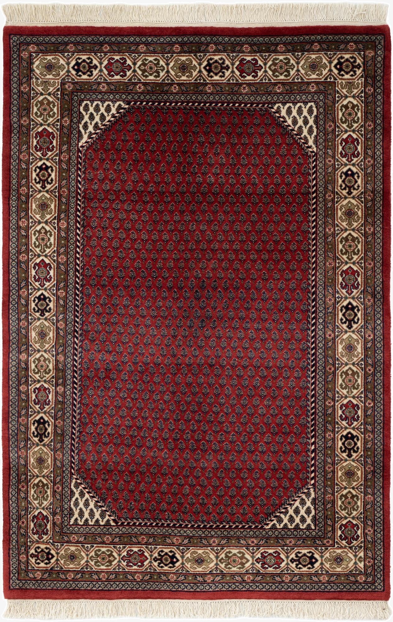 4' x 6'  Hand Knotted Mir Oriental Wool Rug