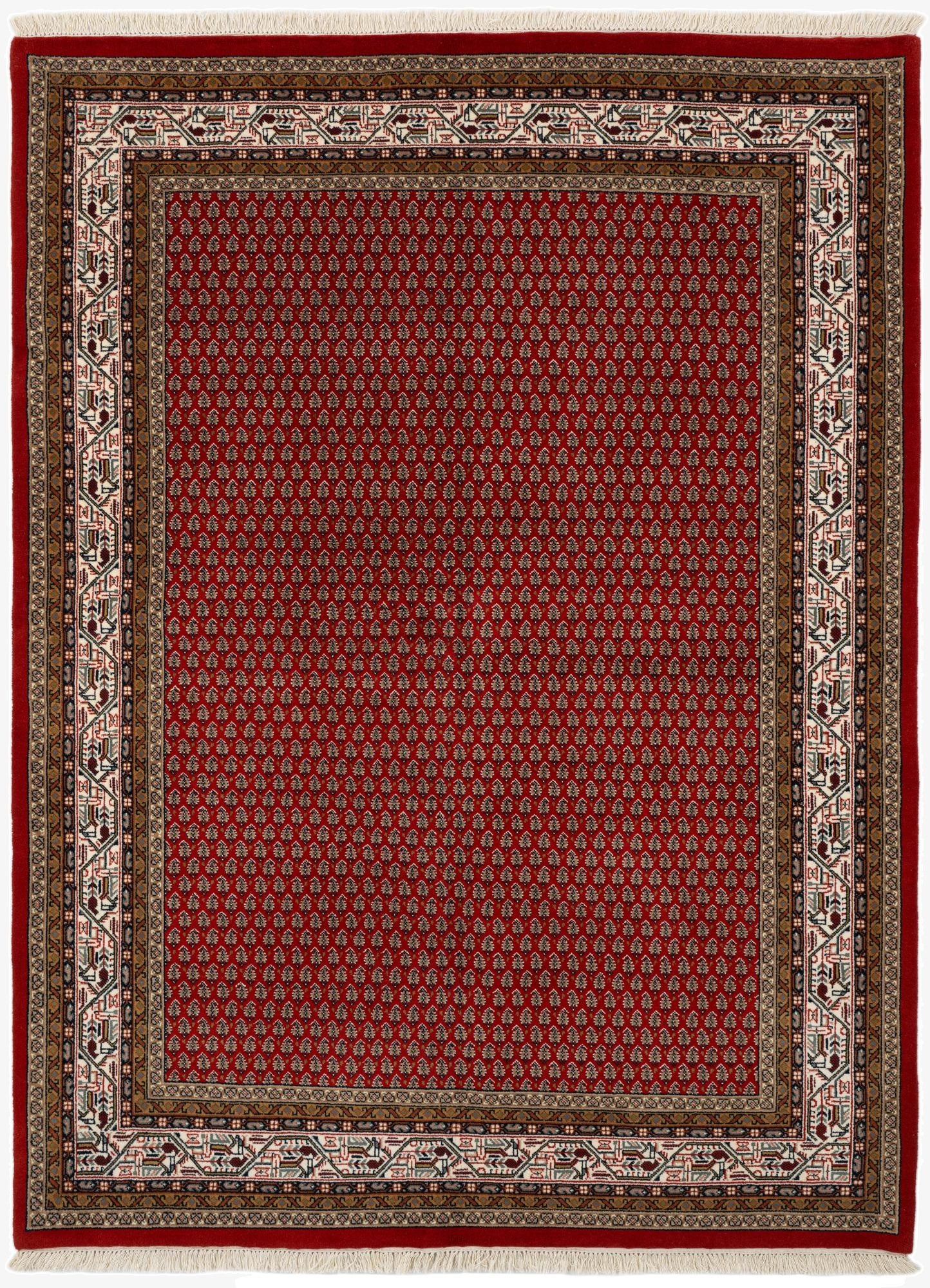 5' 9 x 7' 8  Hand Knotted Mir Wool Rug