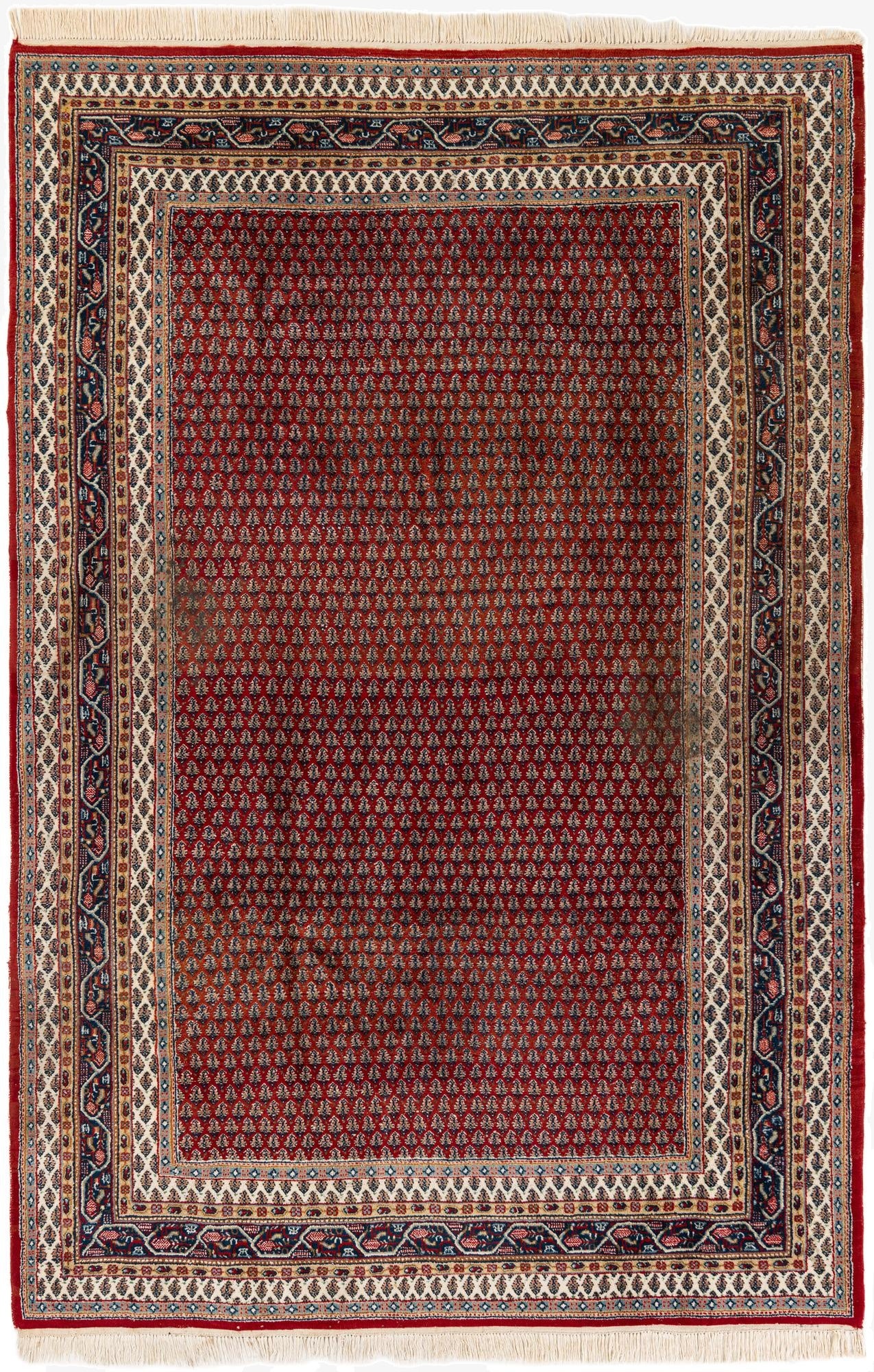 6' 8 x 9' 3  Hand Knotted Mir Wool Rug