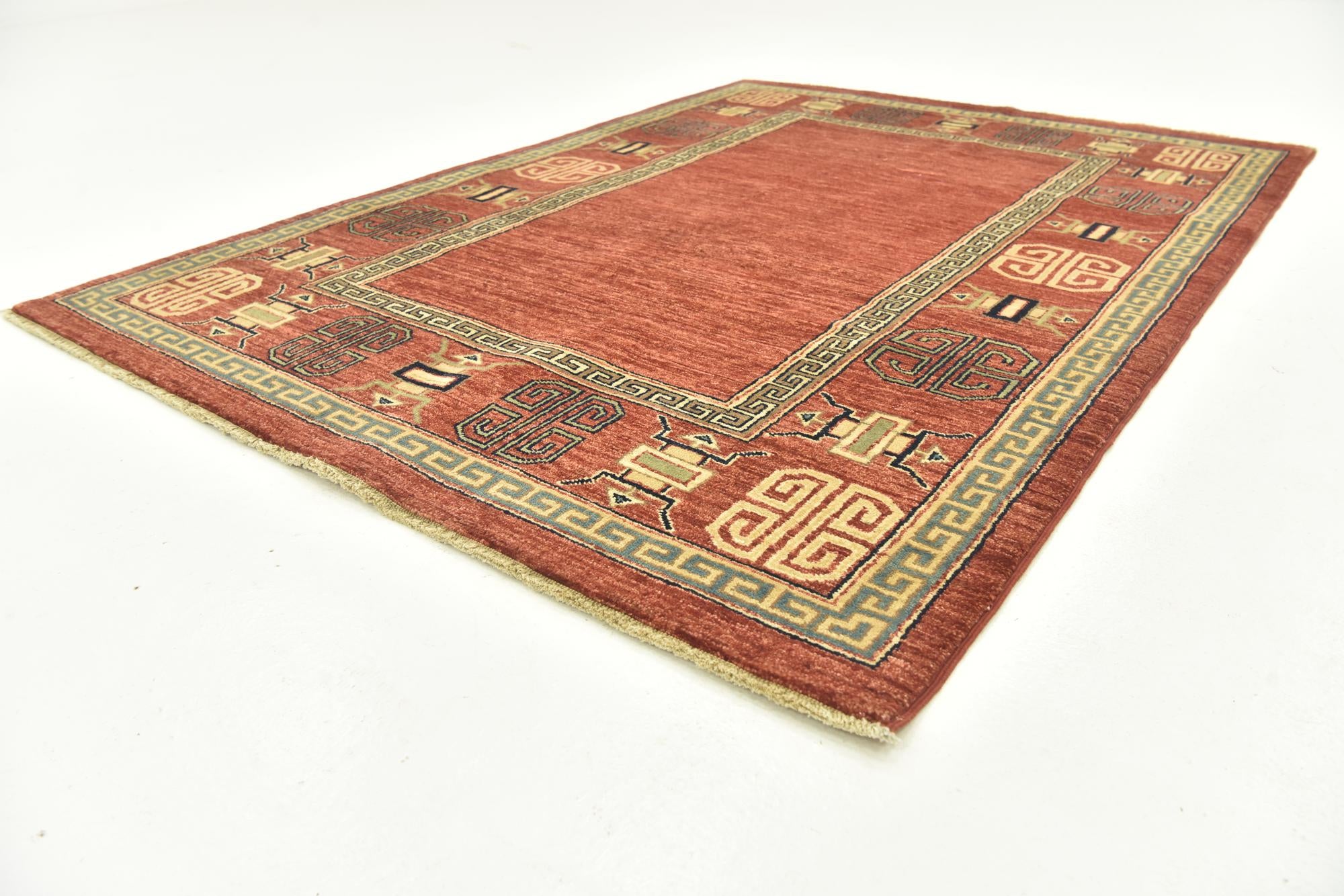 4' 7 x 6' 6 Hand Knotted Modern Ziegler Rug
