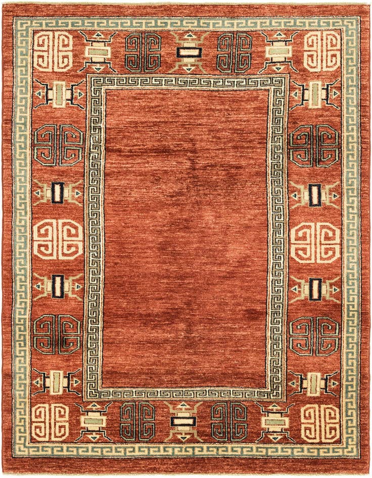 Detail image of 4' 7 x 6' 6 Hand Knotted Modern Ziegler Rug