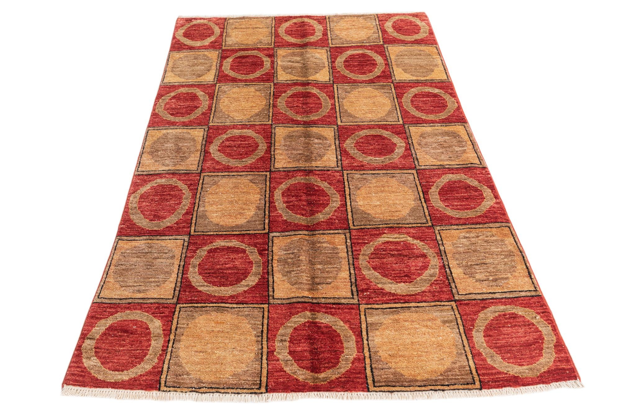 3' 9 x 6' Hand Knotted Modern Ziegler Rug