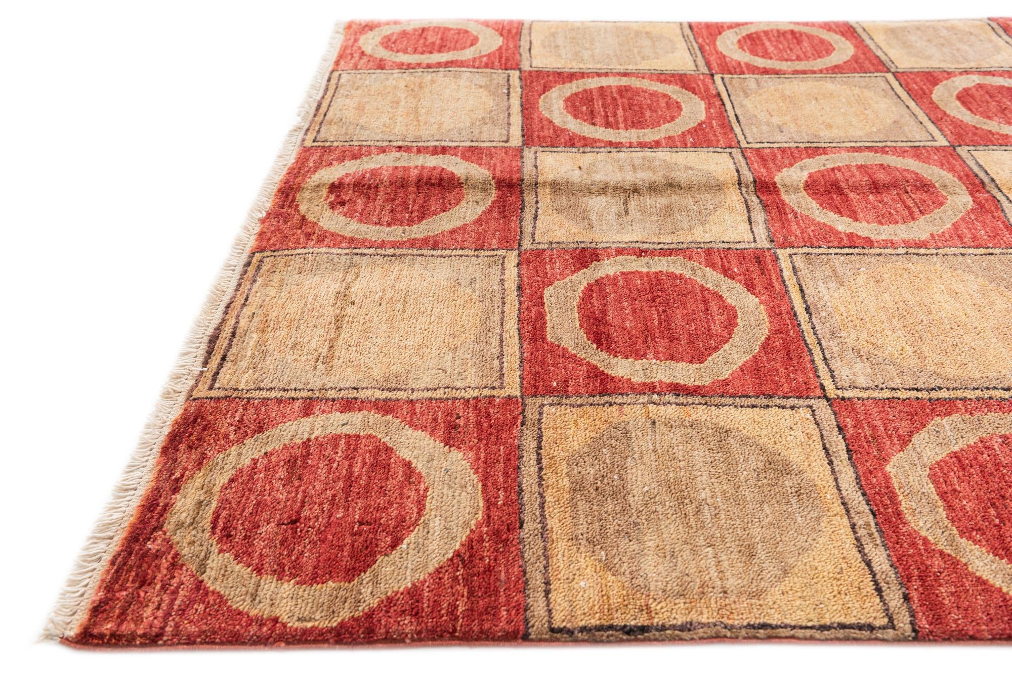 3' 9 x 6' Hand Knotted Modern Ziegler Rug
