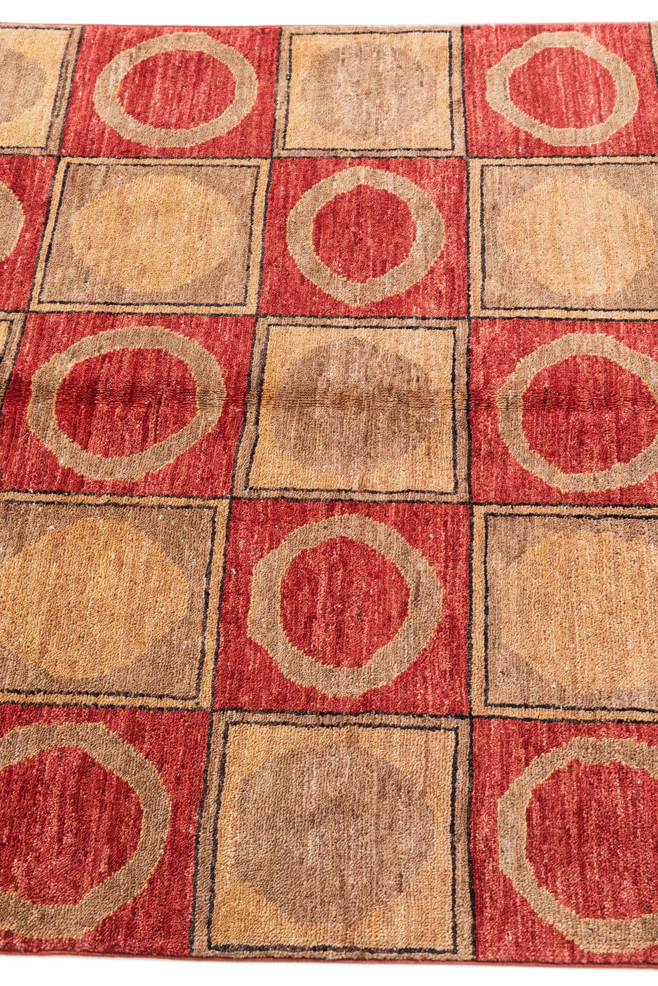 3' 9 x 6' Hand Knotted Modern Ziegler Rug