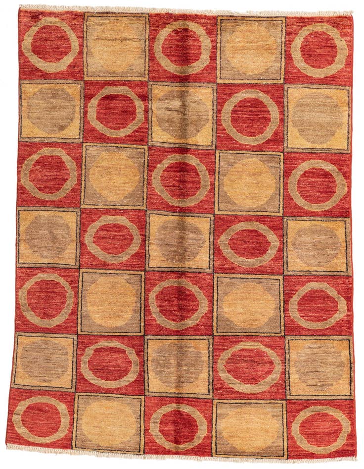 Detail image of 3' 9 x 6' Hand Knotted Modern Ziegler Rug