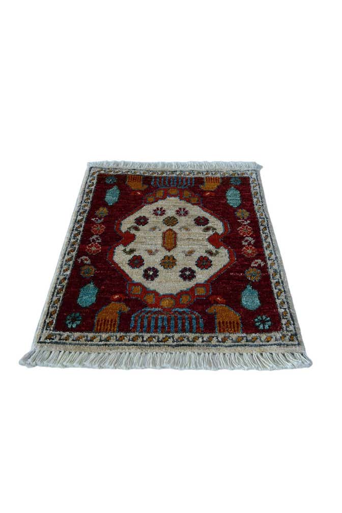 1' 6 x 2' 1 Hand Knotted Modern Ziegler Rug